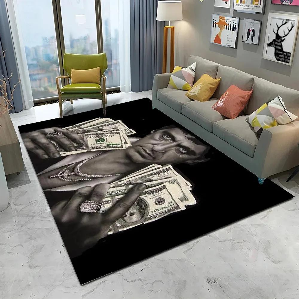 Film 3D Scarface Soggiorno Camera da Letto Divano Zerbino Decorazioni per la Casa Tappeto Antiscivolo Pavimento Salotto Tappeto Grande Area Tappetino Cucina Lavabile