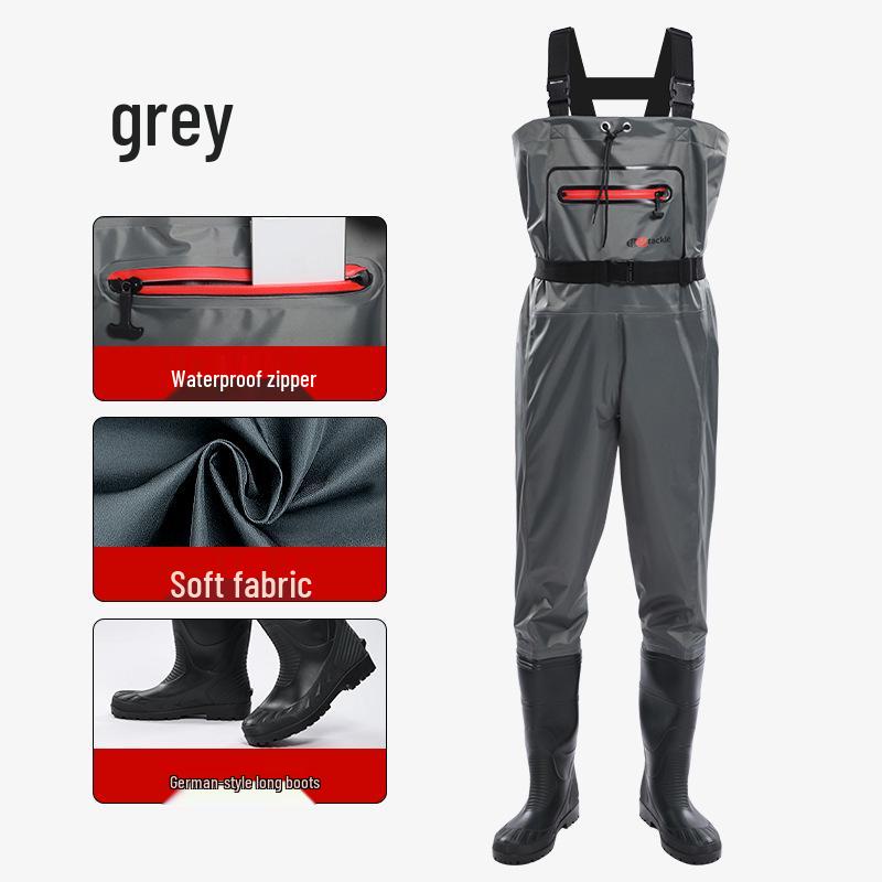 Nylon Waterproof Thickened Winter Fishing Waders with Water Shoes
