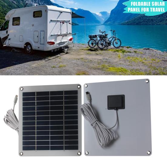 Solar Panel 5W 12V High-Efficiency Monocrystalline Silicon Renewable Energy Charger with 3.0M Type-C Cable