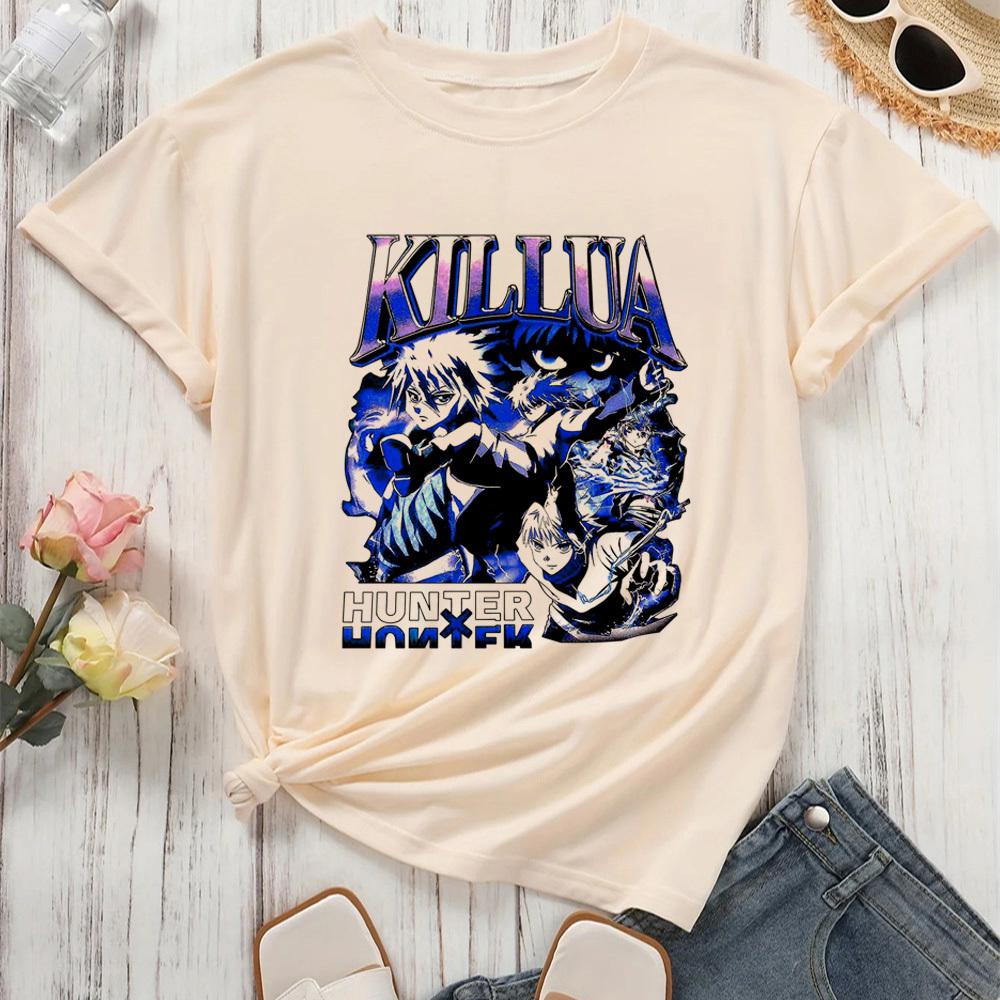 Hunter x Hunter Killua Zoldyck Hisoka Kurapika Gon t-shirt dam Gothic Universitet harajuku 2000-talet kawaii estetik Retro Grunge