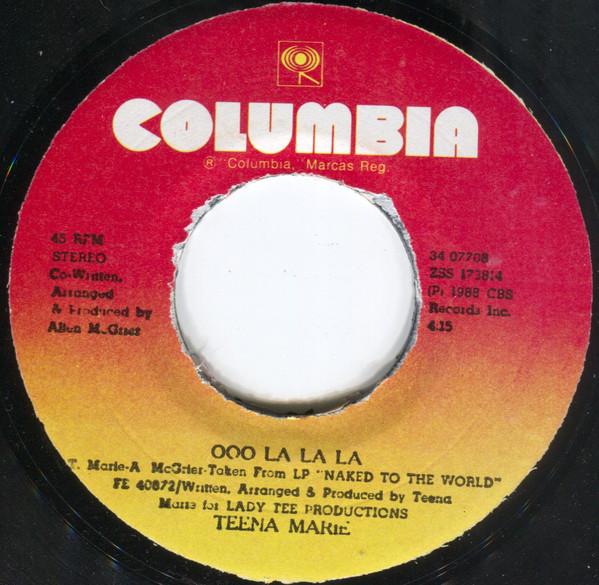 7inch Record TEENA MARIE - Ooo La La La 3407708 Columbia 1988 Jamaica Soul/Funk Used