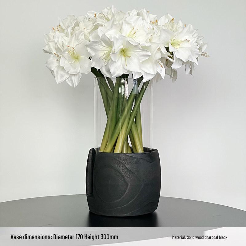 Wabi-sabi Handmade Wooden Fruit Bowl - Retro Log Style Ornament for Living Room, Guesthouse, or Hotel Decor and Storage.