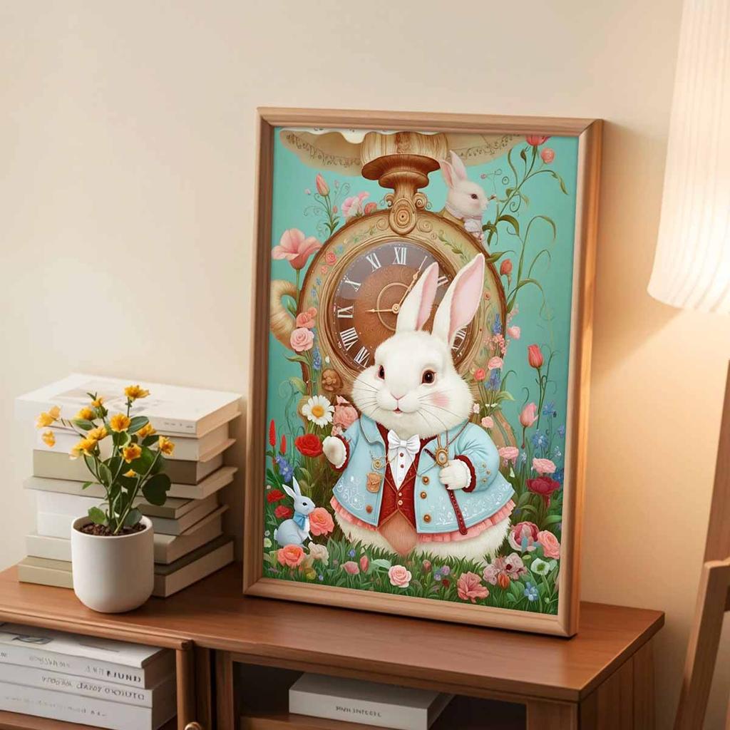 DIY Diamond Painting A Cute Little Chubby Rabbit Cross Stitch Kit Mosaic Art Diamond Painting Full Circle Diamond Home Decoration