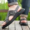 Fashion Business Summer Sandals Classic and Comfortable Gentleman Style Office Work Outdoor Quality Walking Shoes Gray and Brown