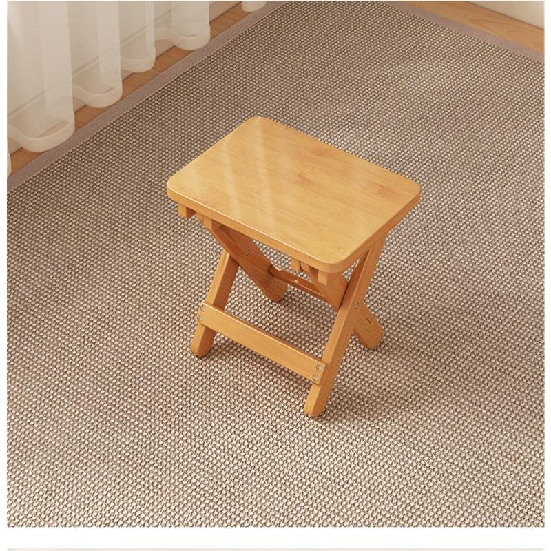 Household Foldable Horse Stool, Solid Wood Wear-resistant Low Stool, Comfortable Sitting Bench for Indoor Use