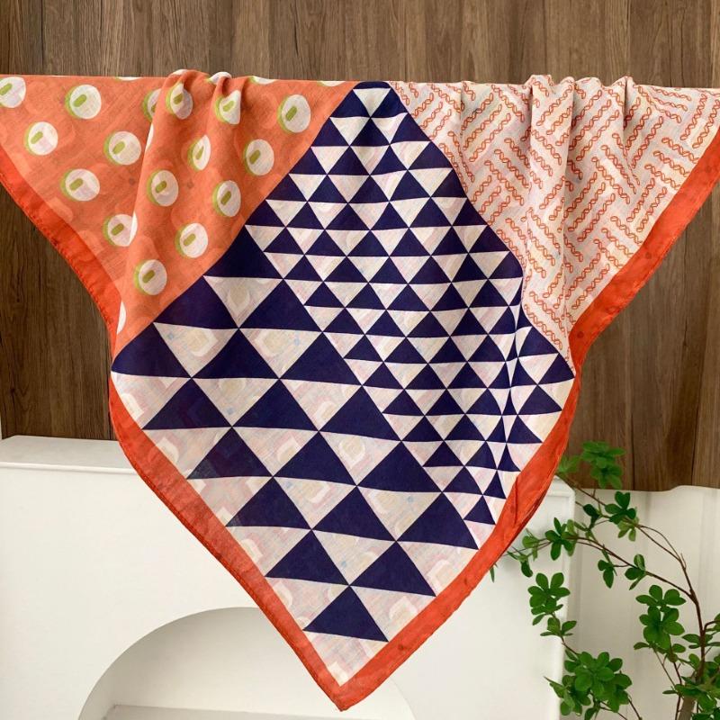 Square scarf new neck scarf scarf small shawl travel bag headscarf versatile cashew flower silk scarf