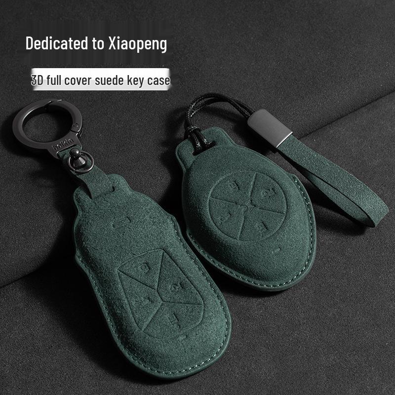 Alcantara Key Case for XPeng Models: P7, P7i, P5, G9, G6, G3, and G3i - Full Coverage with Buckle