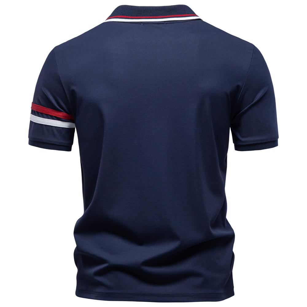 AIOPESON Men's Polo Shirts Half Zipper Collar Solid Color Breathable Casual Polo Shirt for Men Summer Fashion Top Shirts
