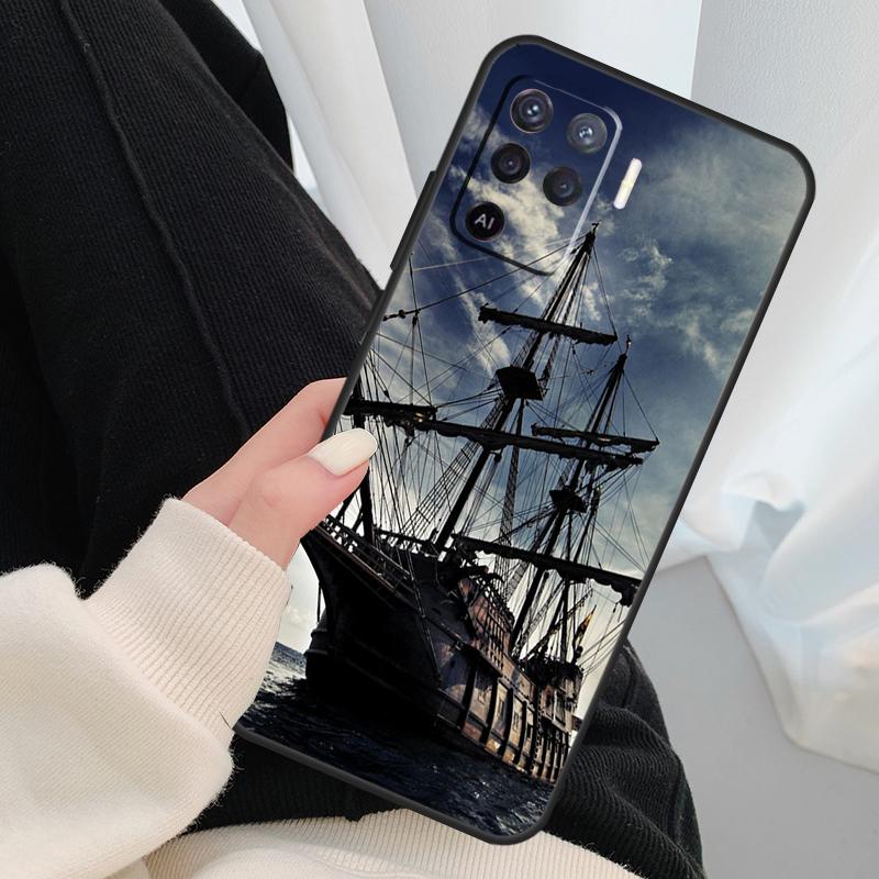 Sailing Pirate Ship Boat Case For Oppo A40 A60 A80 A5 Pro A15 A16 A17 A57 A77 A94 A74 A54 A76 A96 A18 A38 A58 A78 A98