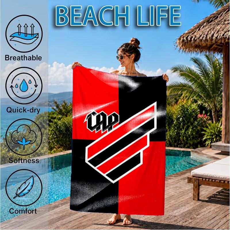 Athletico Football Club Printed Microfiber Beach Towel, Soft And Absorbent, Quick-Dry, Ideal for Summer Travel, Beach Essential, Swimming Pool