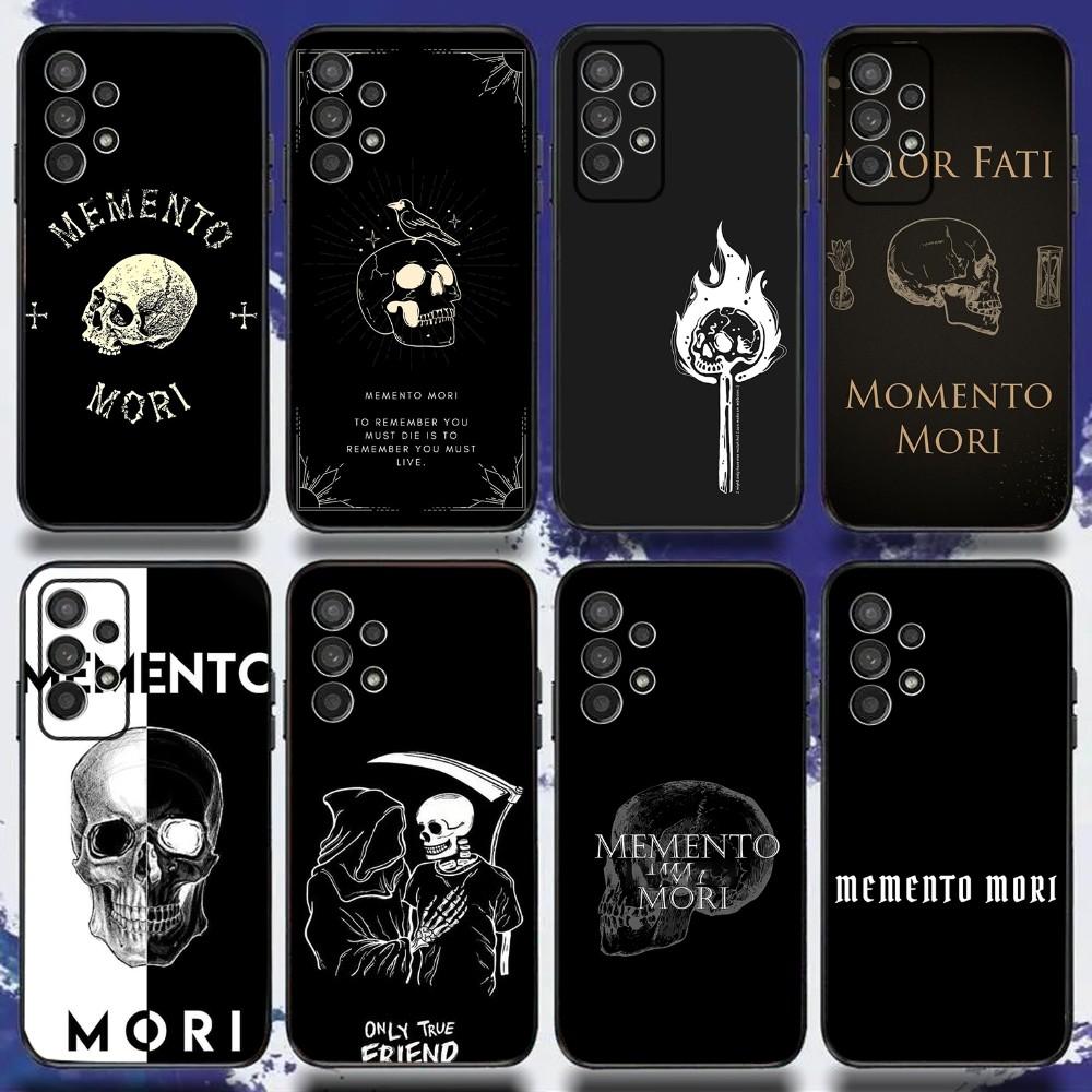 Memento Mori Phone Case For Samsung S24,S21,S22,S23,S30,Ultra,S20,Plus,Fe,Lite,Note,10,9,5G Black Soft Cover