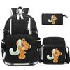 3Pcs/set Cute Little Bear 26 English Letters Bookbag Back To School Backpack Child Gift with Pencil Case Shoulder Bag Backpack