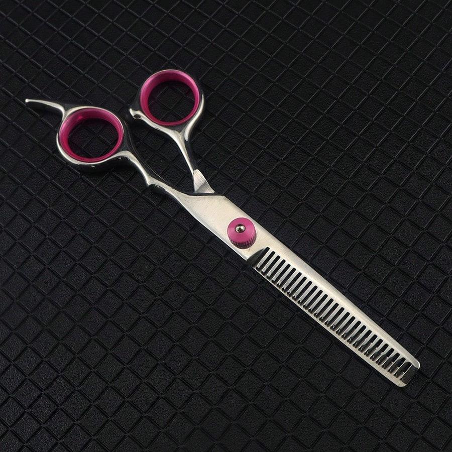 1pcs Professional Hair Cutting Scissor, Stainless Steel Home Hairdressing Scissors, Pink, Hairstyling Tools, Salon Beauty Travel Essentials