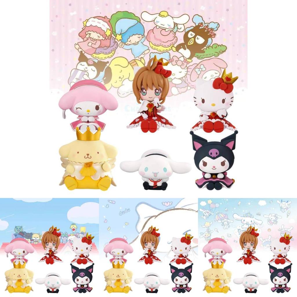 Cute Pvc Sanrio Collectible Figures Set With Kuromi Cinnamoroll Pudding Dog And Sakura Style
