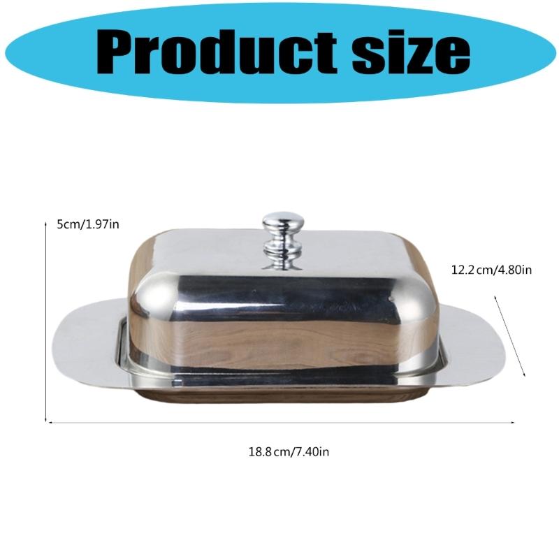Multipurpose Stainless Steel Cheese And Butter Storage Container Square Design Kitchenwares For Freshness Snacks Baking