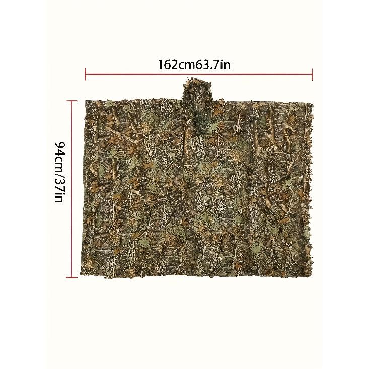 Costume da Combattimento Mimetico a Mantello Foglia d'Acero 3D con Cappuccio a Rete Taglia Unica è perfetto per l'osservazione degli uccelli all'aperto, la caccia, l'outdoor
