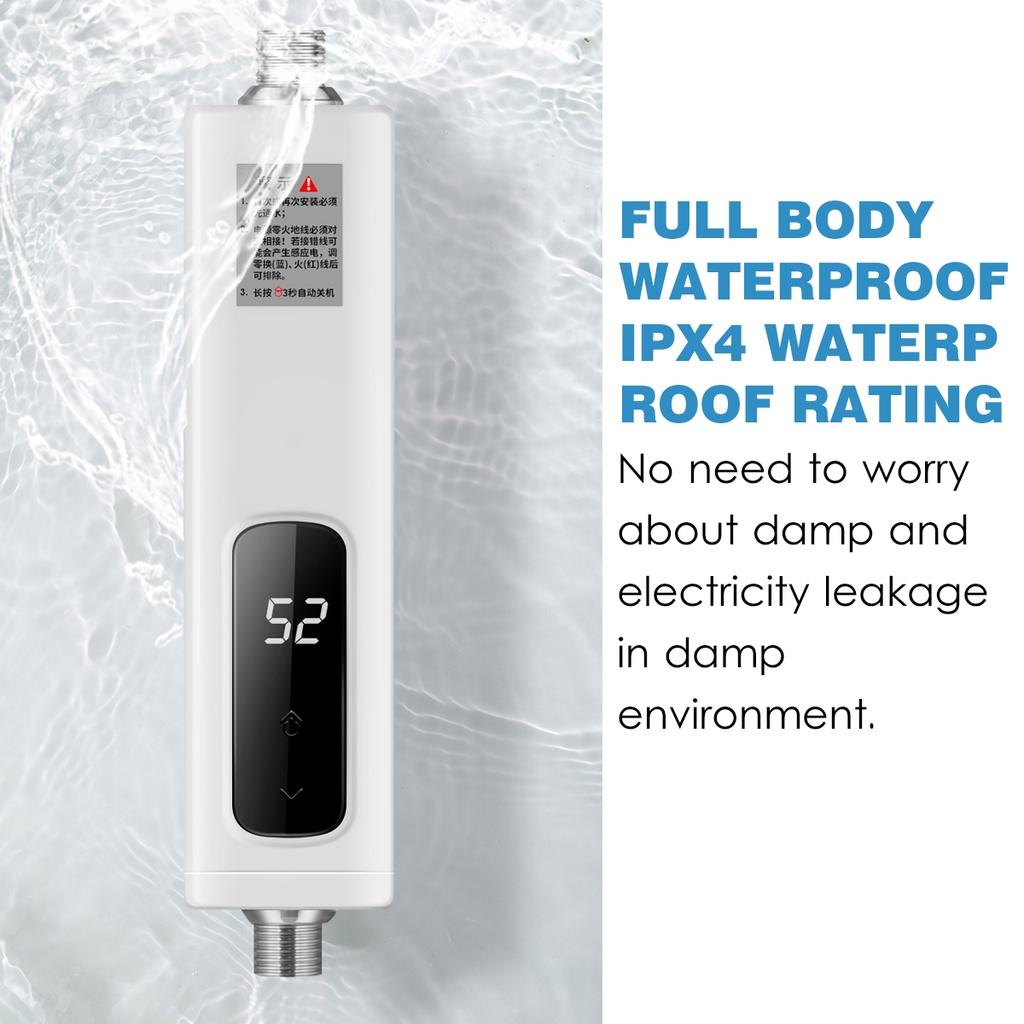 5500W 220V Temperature Adjustable Heater Bathroom Shower Kitchen Heater LED Intelligent Instant Electric Water Heater