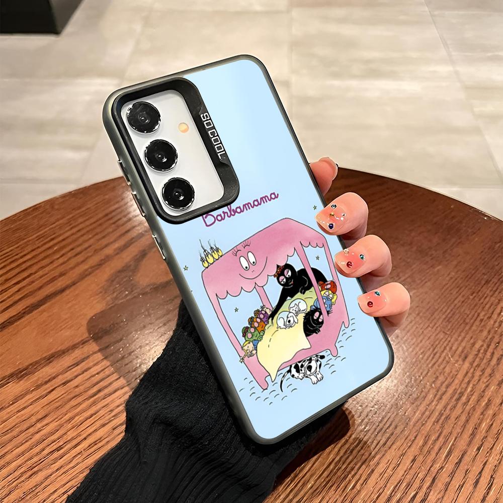 Barbapapa Phone Case For Samsung Galaxy S24 S23 S22 S21 S20 Note20 Ultra Plus Fe Colored Silver Cover