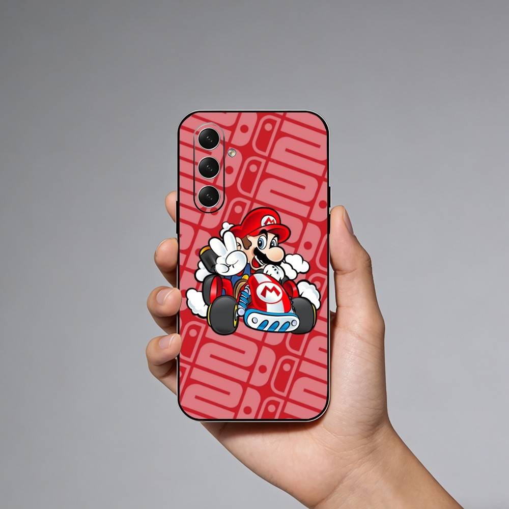 M-Mario Cartoon Phone Case For Samsung Galaxy A73,21,22,32,71,53,52,51,80,5G Soft Black Cover
