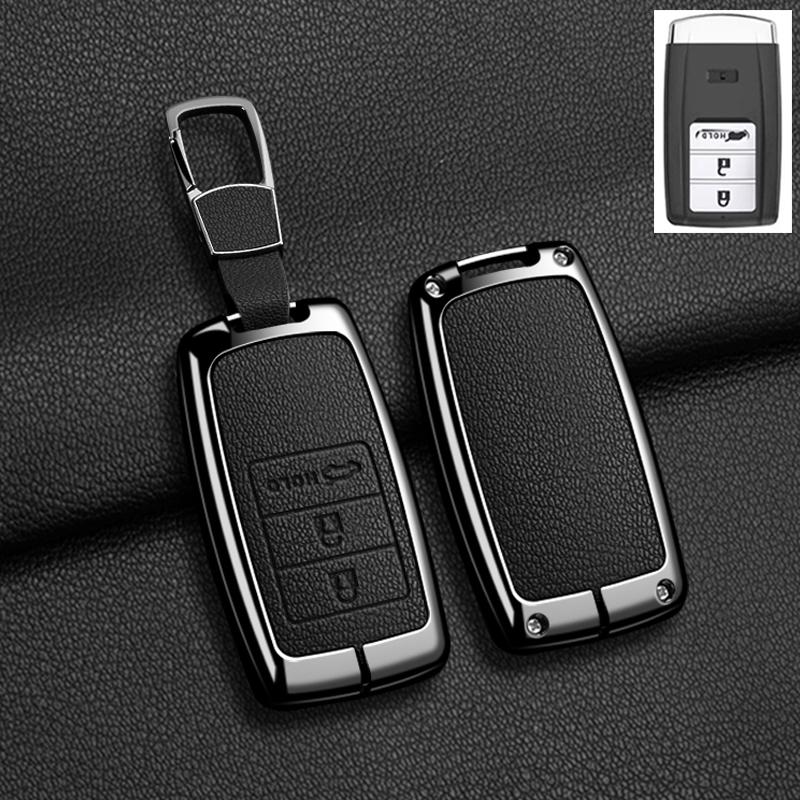 Auto Zinklegierung Leder Schlüssel Fernbedienung Hülle Abdeckung Für Acura RLX MDX CDX TLX-L NSX RDX Schutzhülle Schlüsselanhänger Auto Schlüsselanhänger Zubehör