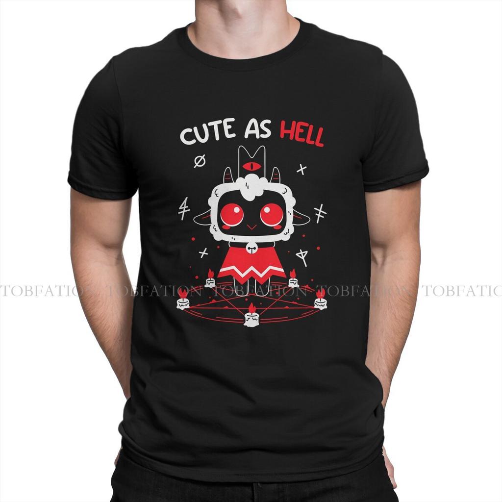 Cute As Hell Cult Of The Lamb Goat Game Unisex T Shirt Cotton Punk Crewneck Tee Shirt Harajuku Short Sleeve