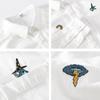 Chic Embroidered White Shirts for Men Spring and Summer Streetwear Youth New Casual Tops Pure Cotton Long Sleeve Shirt Korean Style Men Clothing