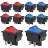 10pcs 15/30A 250V KCD2 KCD4 Rocker Switch DPST 4 Pin Red Lighted 120V Rocker Toggle Switch ON Off Heavy Duty