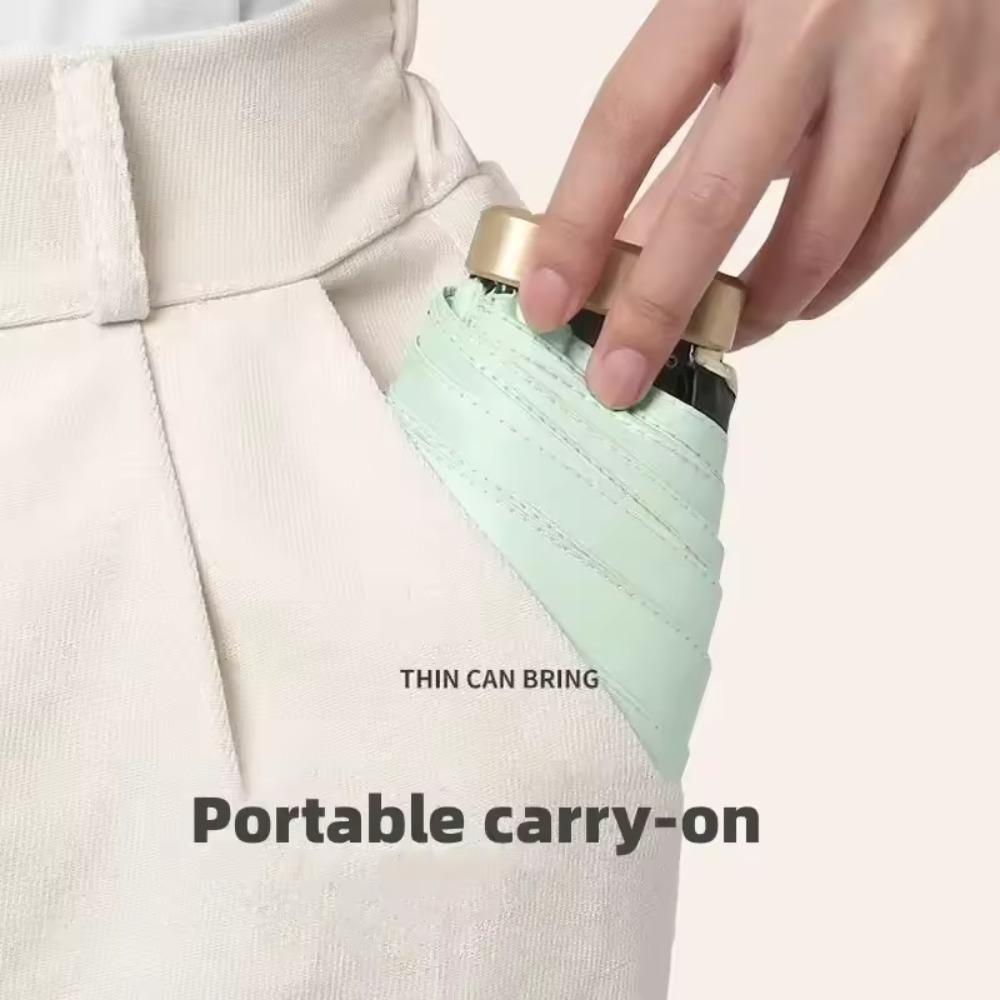 Mini Sun Umbrella Small Pocket Umbrella Alloy Folding Umbrella UV Protection Sunshade Bag Sunshade Umbrella Capsule Umbrella
