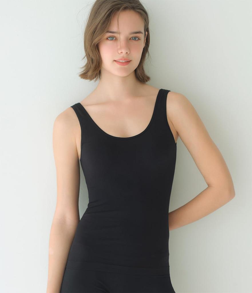 Peach John Work Bra Tank with and Bust Enhancement for a Fuller Bust Top, Black, DE75, Cups, Underwire, Bra-like