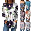 Women's Loose Round Neck Floral Print Long Sleeve T-Shirt Top 3d T-Shirts Women’s