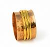 Pure Copper Ring with Three Wavy Brass Spinner Fidget Bands, Anxiety Relief Jewelry, Meditation Thumb Ring