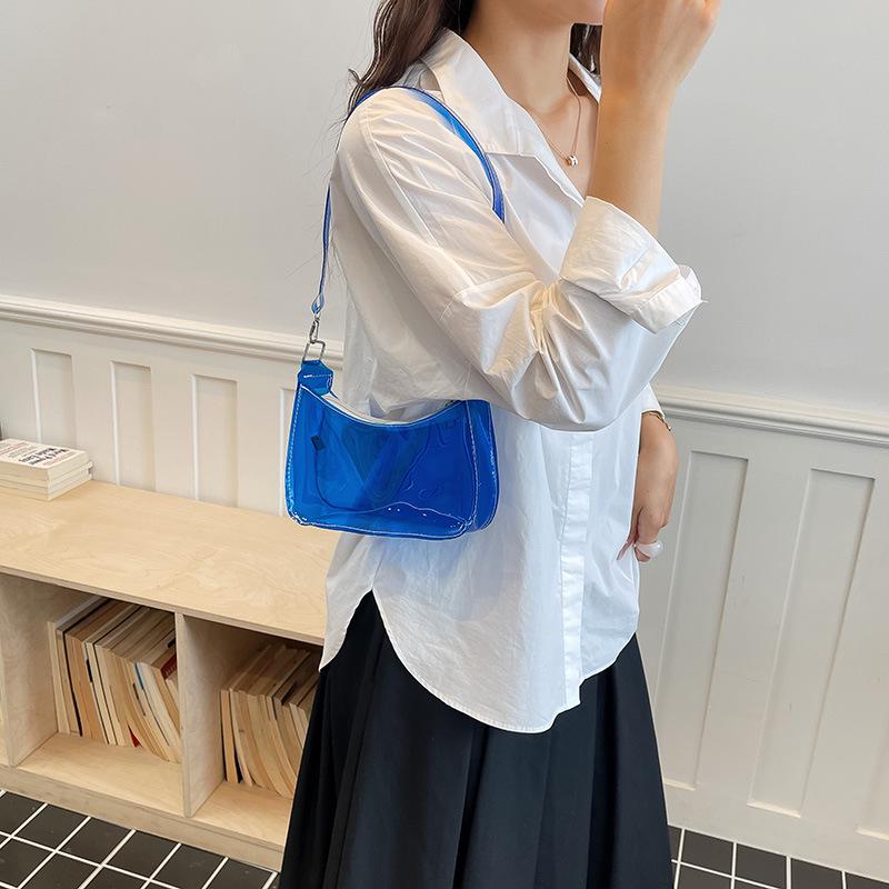 Korean Jelly Bag: Transparent PVC, Stylish Single Shoulder Bag, Trendy Ins Style, Small Square Design for Women