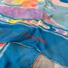 Used LEONARD Stole Silk Scarf Floral Pattern Blue Large Size