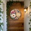 Welcome Home Metal Yard Sign 2D Round Iron Bird Flower Garden Decor Outdoor Patio Porch Wall Art 8x8 Inch