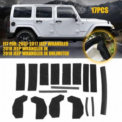 17dílná sada těsnění pevné střechy pro Jeep Wrangler 2007-2017, Wrangler 2018, EOA