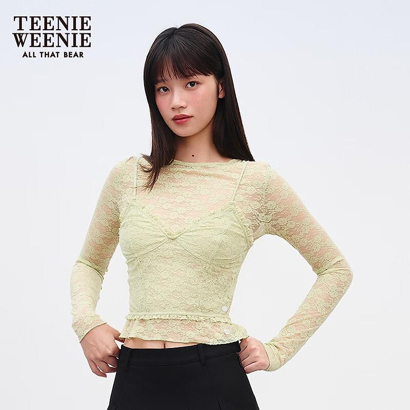 Teenie Weeniebearnova Women's Lightweight Lace Round Neck Base Layer Shirt