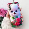 For Samsung A04s Case SM-A047M Clear Aesthetic Cute Cat Fashion Flowers Painted Back Cover For Samsung Galaxy A04s Phone Case