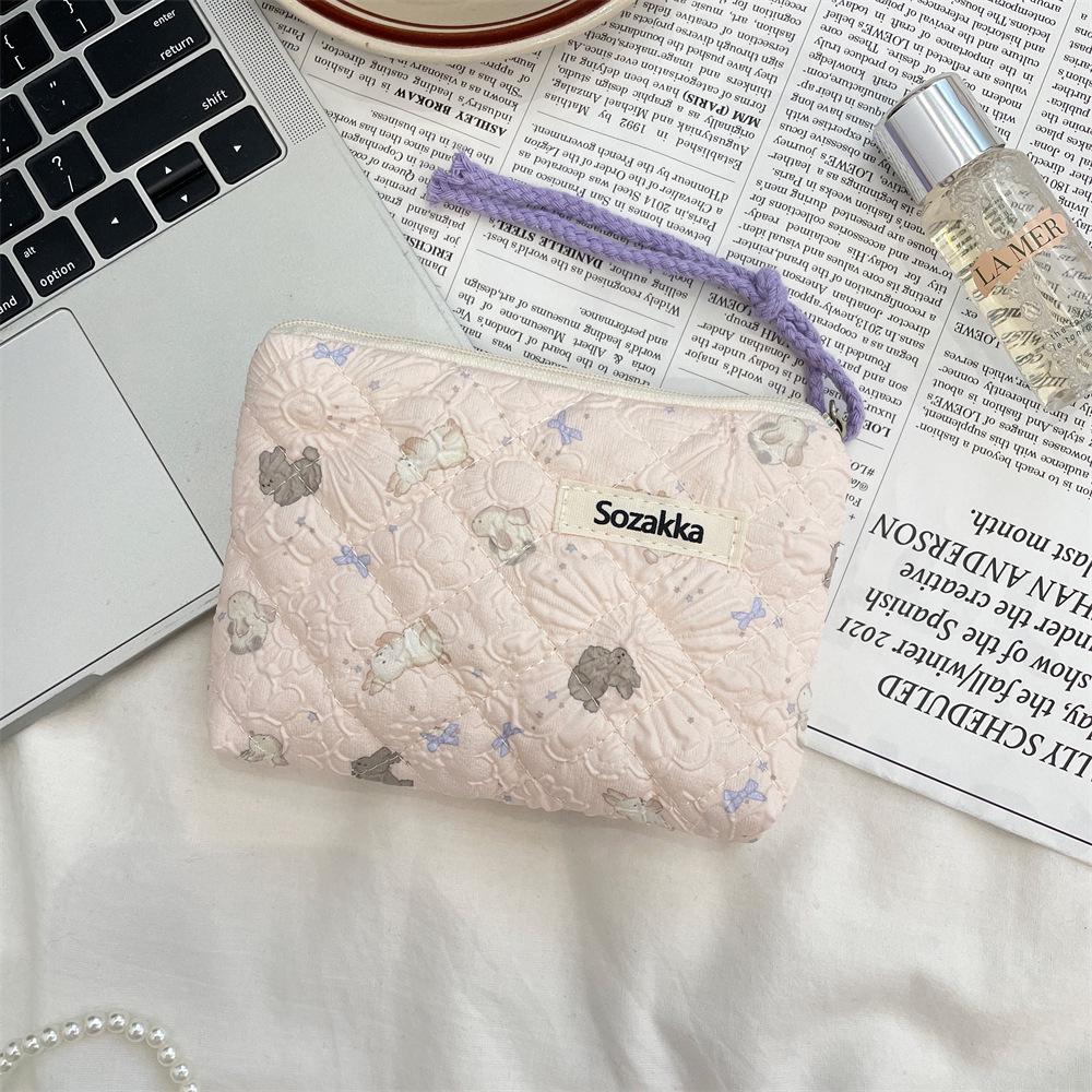 Floral Quilted Cotton Sanitary Napkin & Coin Storage Bag - Large Capacity, Soft, Cute Design