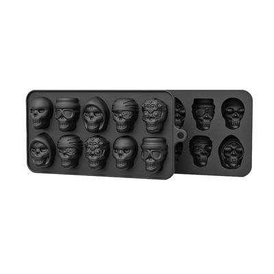 Skull Cookie Mold 10-cavity Halloween Silicone Cake Molds Halloween Kitchen Baking Pan For Cookie Pudding Chocolate Pastry