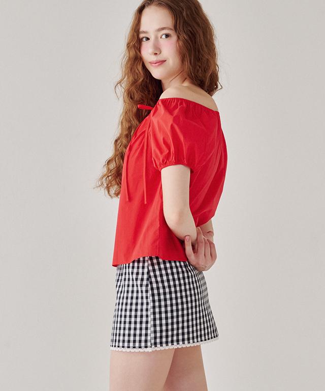 Ronron Torchon Lace Check Mini Skirt Black