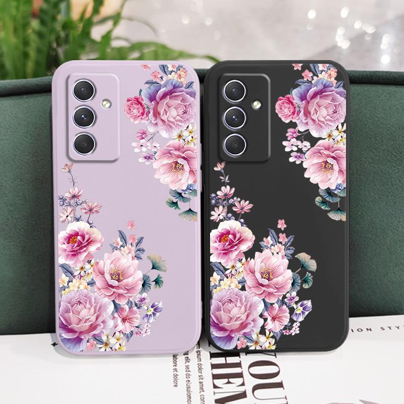 Satin Brocade Phone Case For Samsung Galaxy A17 A56 A36 A26 A16 A54 A34 A24 A14 A55 A35 A25 A15 A05 A05S A04S A04E 4G 5G Cover