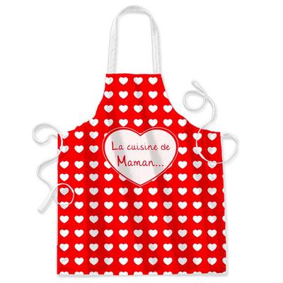 [L4889] - Red 'La Cuisine De Maman' Kitchen Apron