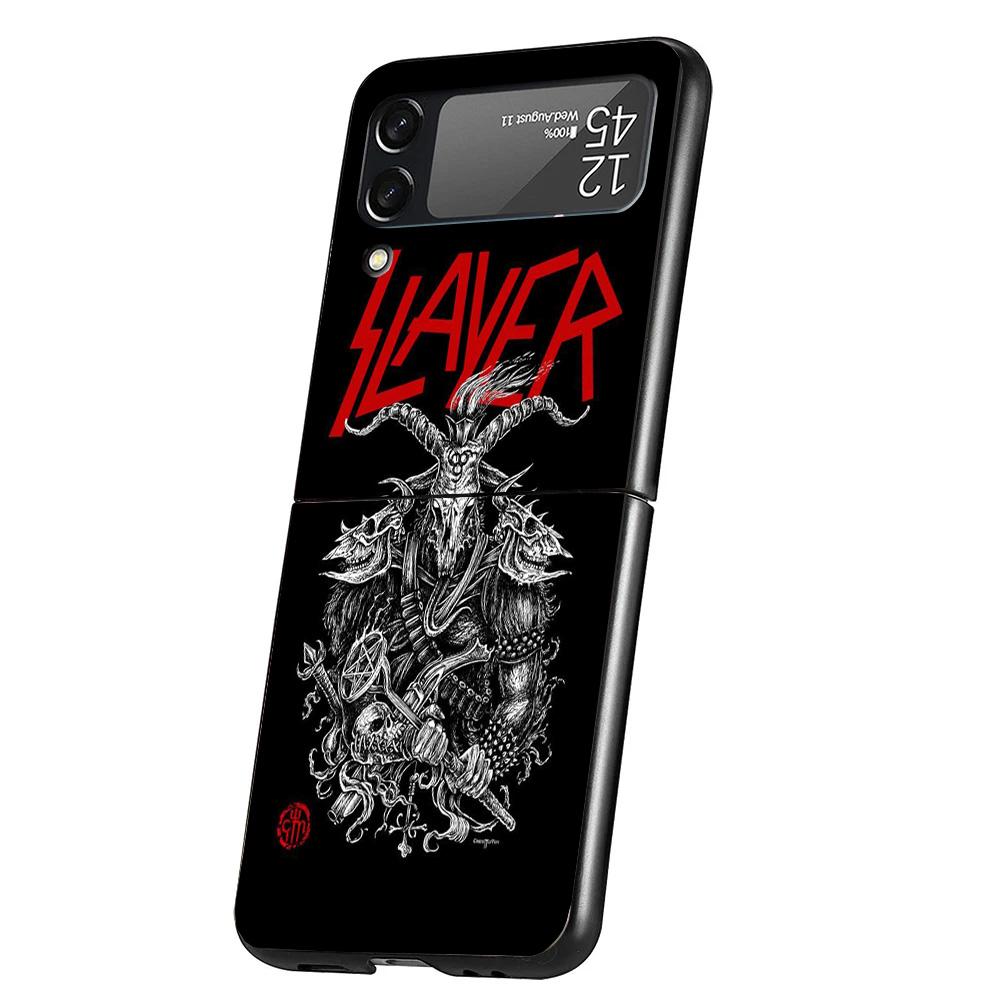 

Slayer Heavy Metal Rock Band Phone Case For Samsung Galaxy Z Flip 7 6 5 4 3 5G Cover ZFlip7 ZFlip6 ZFlip4 ZFlip5 ZFlip3 Coque Fu Samsung Z Flip 3