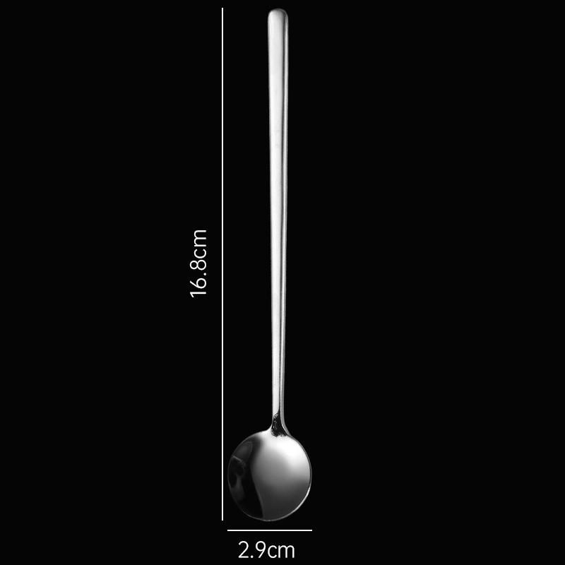 Long Handled 304 Stainless Steel Coffee Spoon Ice Cream Dessert Tea Stirring Spoon Dessert Spoon Kitchen Accessories Bar Tools