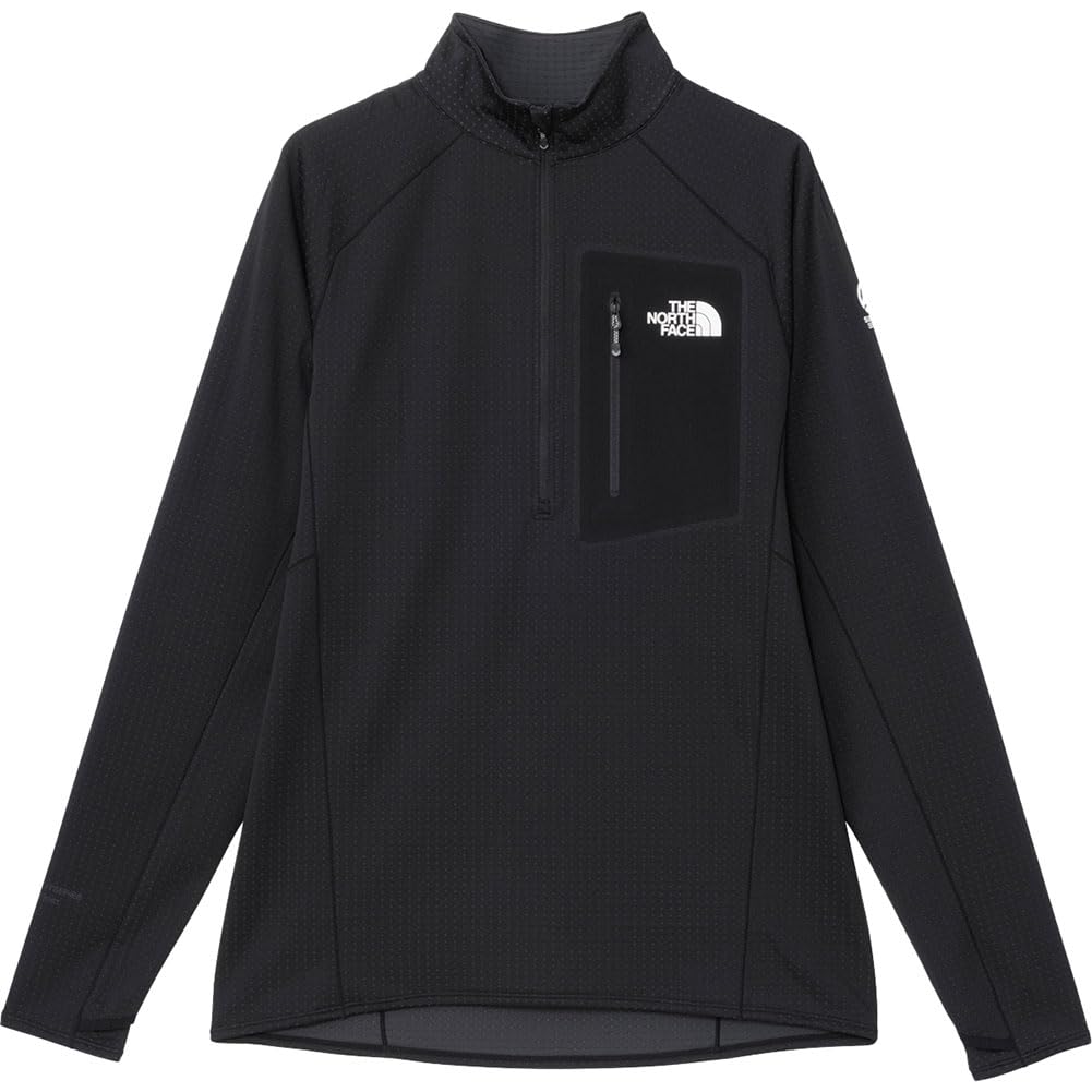 The North Face Expedition Dry Dot Zip High Long Sleeve Size M T-Shirt, Unisex, Black,