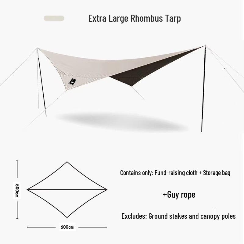 Ultra-Light Taiwan Black Bear Vinyl Camping Tarp - Rainproof & UV Protection Canopy