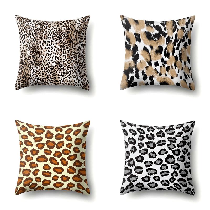 Motif Léopard Nordique Moderne Abstrait Taie d'Oreiller en Polyester Décoration de Voiture Maison Imprimée Taie d'Oreiller Repose-Lombaire