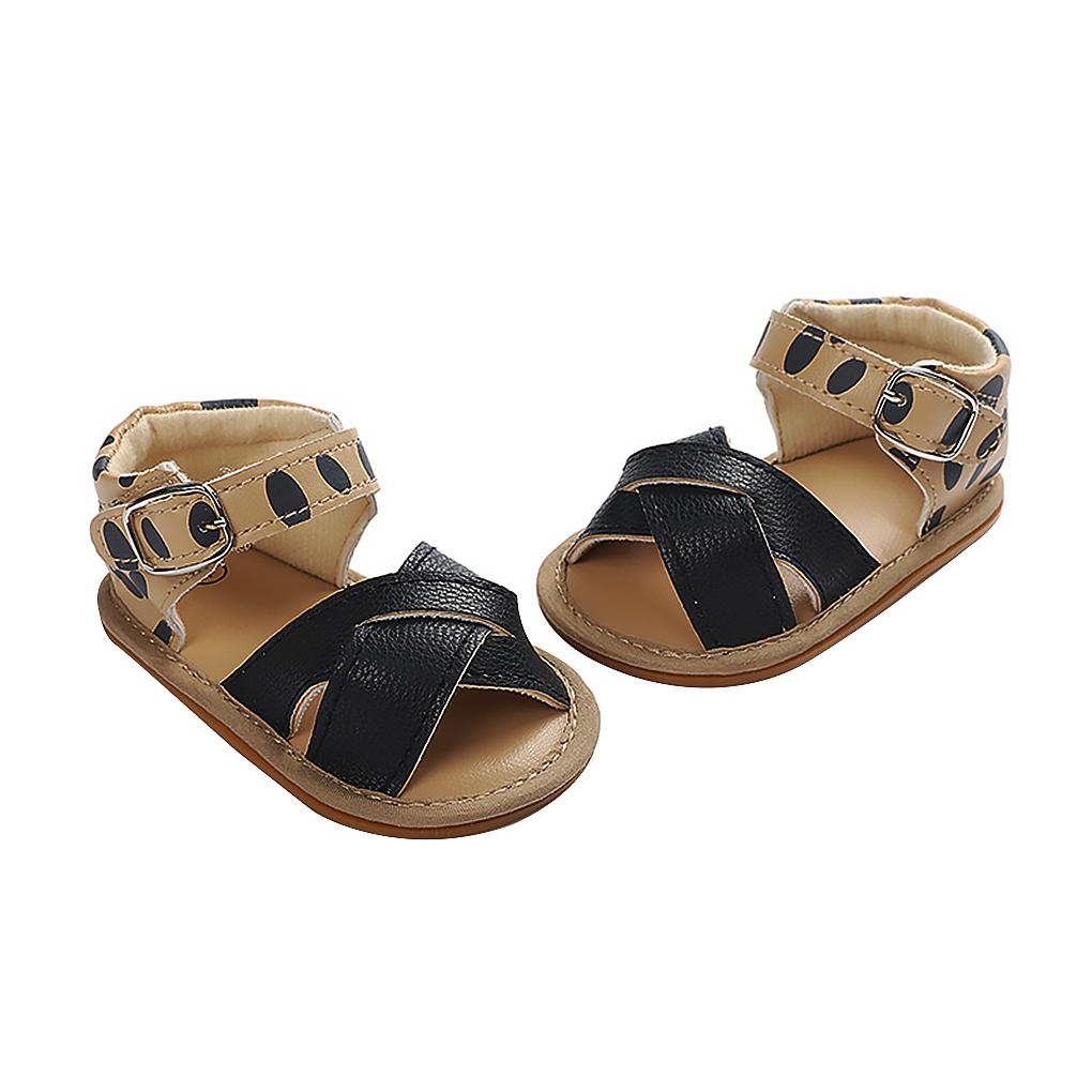 1 Pair Baby Sandals Newborn Babies Girls Non\-slip Open Toe Design Walking Sandals Leather Shoes