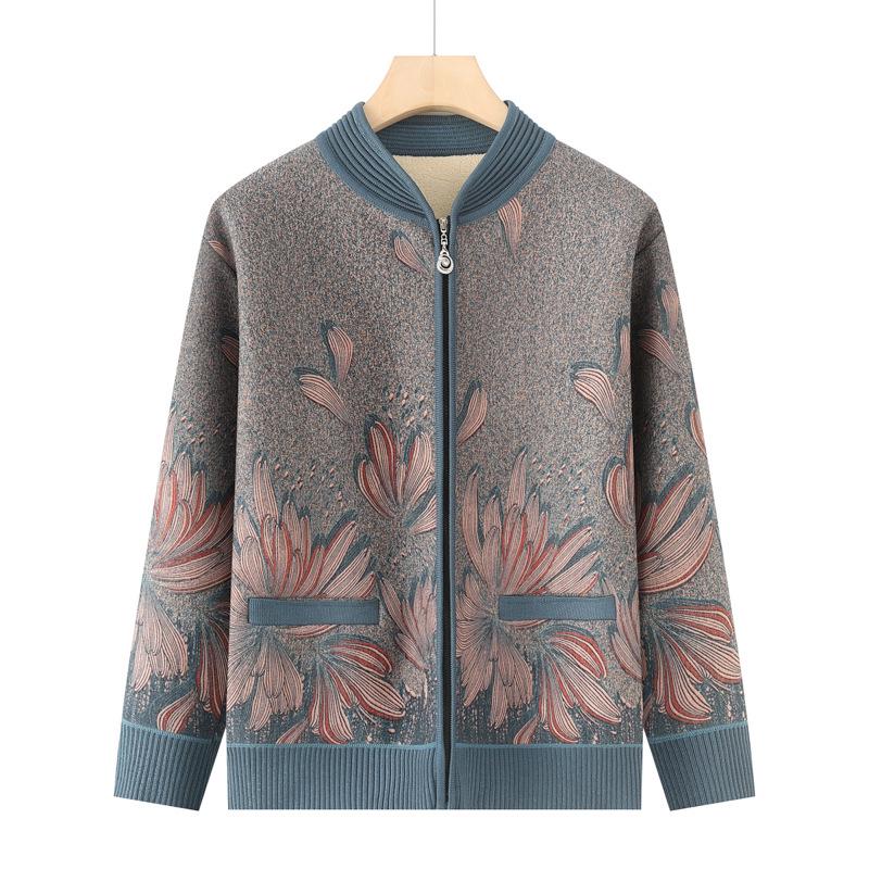 

Grandma s Autumn & Winter Outerwear: Stylish Elderly Women s Top for Spring 2025 4XL (125-140 lbs) синий