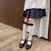 Delicate Women Girls Lace Calf Socks Spring Summer Calf Socks Under Knee Stocking Antiskid Bowknot Decor Knee Sock